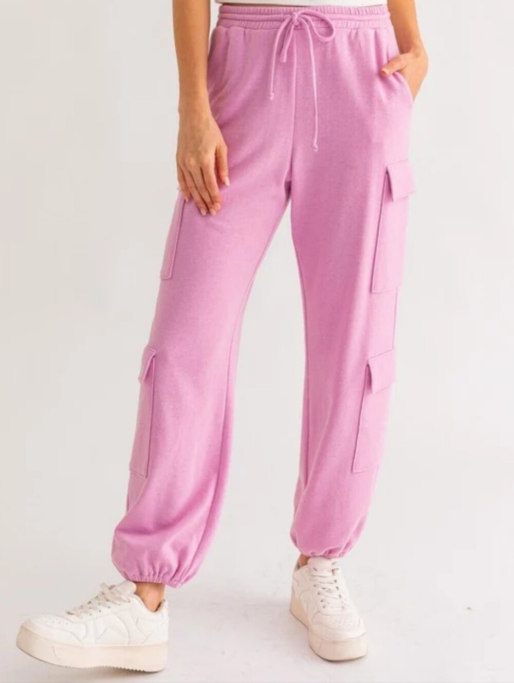 Pink Cargo Sweatpants
